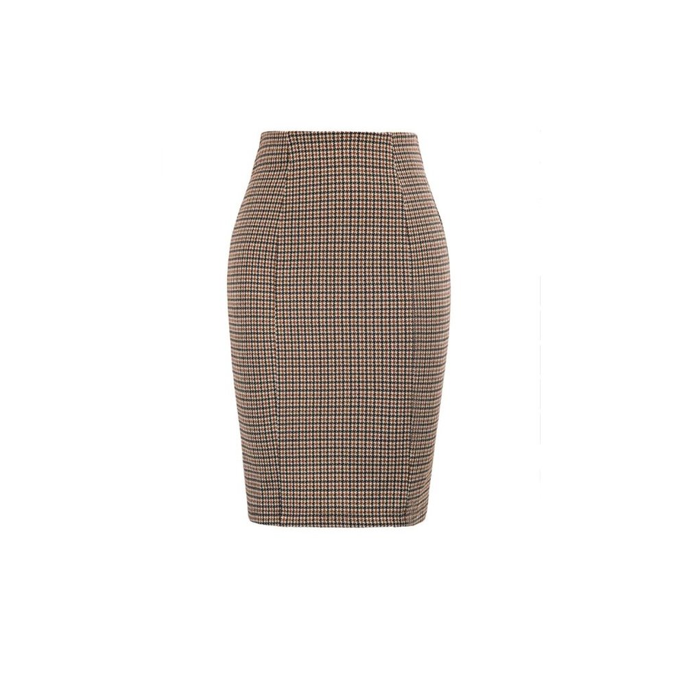 Houndstooth Pencil Skirt